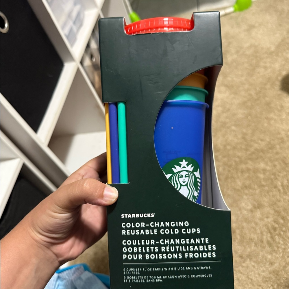 Starbucks Color-Changing Reusable Cold Cups - Blue, Green, Yellow, Red